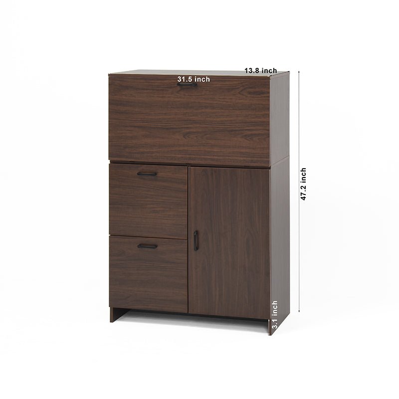 Bellemave® Desk Cabinet with Storage Drawer & Shelves, Fold - up Desktop - Bellemave