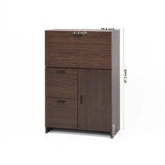 Bellemave® Desk Cabinet with Storage Drawer & Shelves, Fold - up Desktop - Bellemave