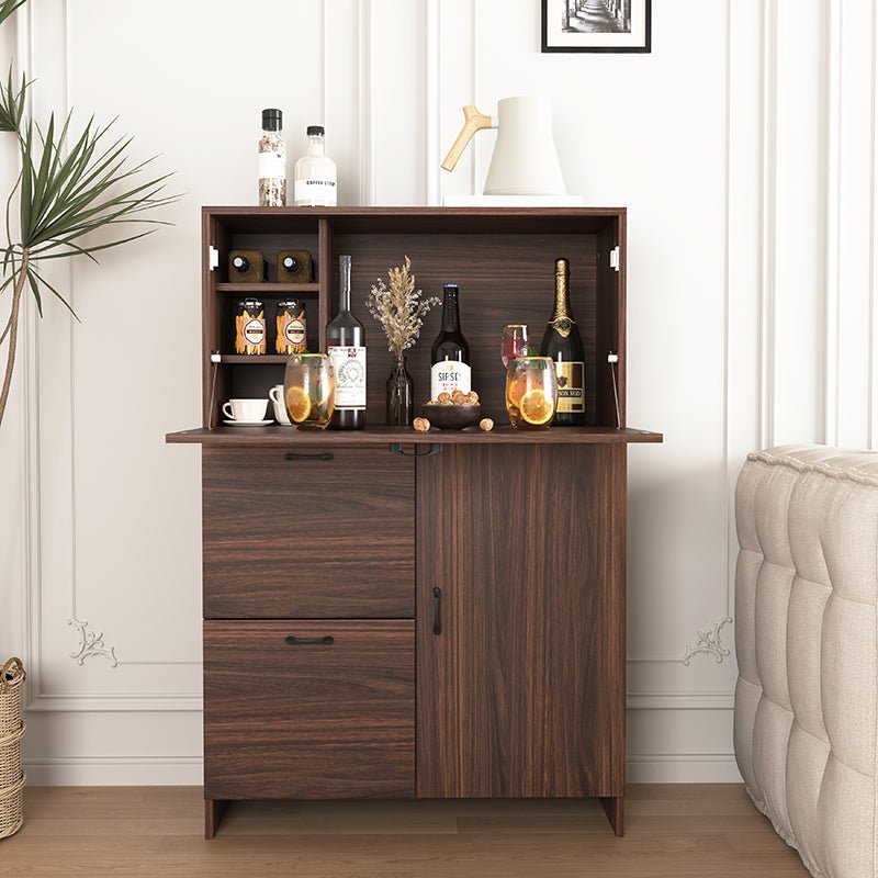 Bellemave® Desk Cabinet with Storage Drawer & Shelves, Fold - up Desktop - Bellemave
