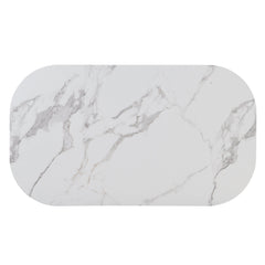 Bellemave® Dining Room Table Set with Chairs for Saving Space,55Inch Kitchen Table Set for 6, Black+White - Bellemave