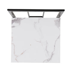 Bellemave® Dining Room Table Set with Chairs for Saving Space,55Inch Kitchen Table Set for 6, Black+White - Bellemave