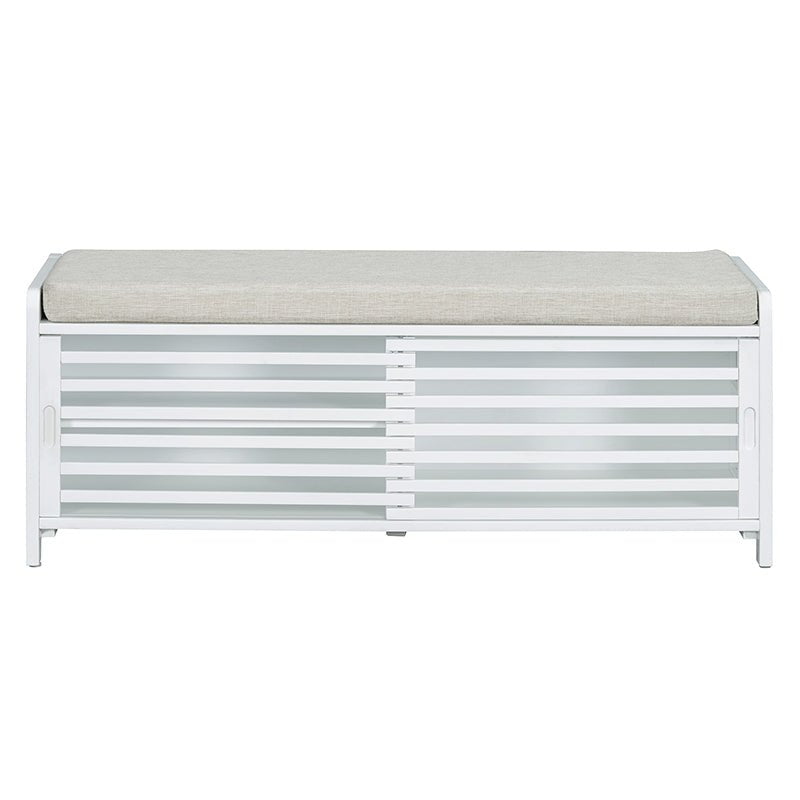 Bellemave® Distressed Shutter Storage Bench with Acacia Veneer - Bellemave
