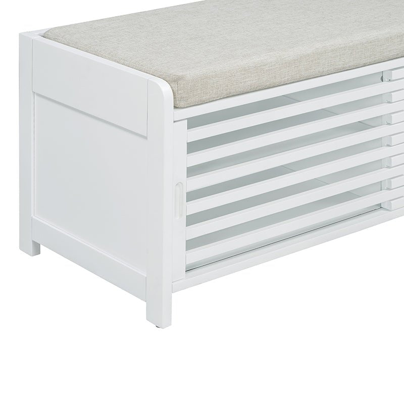Bellemave® Distressed Shutter Storage Bench with Acacia Veneer - Bellemave