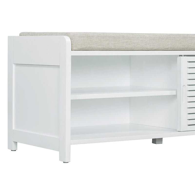 Bellemave® Distressed Shutter Storage Bench with Acacia Veneer - Bellemave