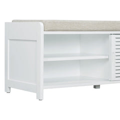 Bellemave® Distressed Shutter Storage Bench with Acacia Veneer - Bellemave