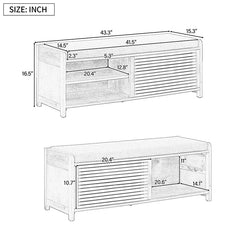 Bellemave® Distressed Shutter Storage Bench with Acacia Veneer - Bellemave