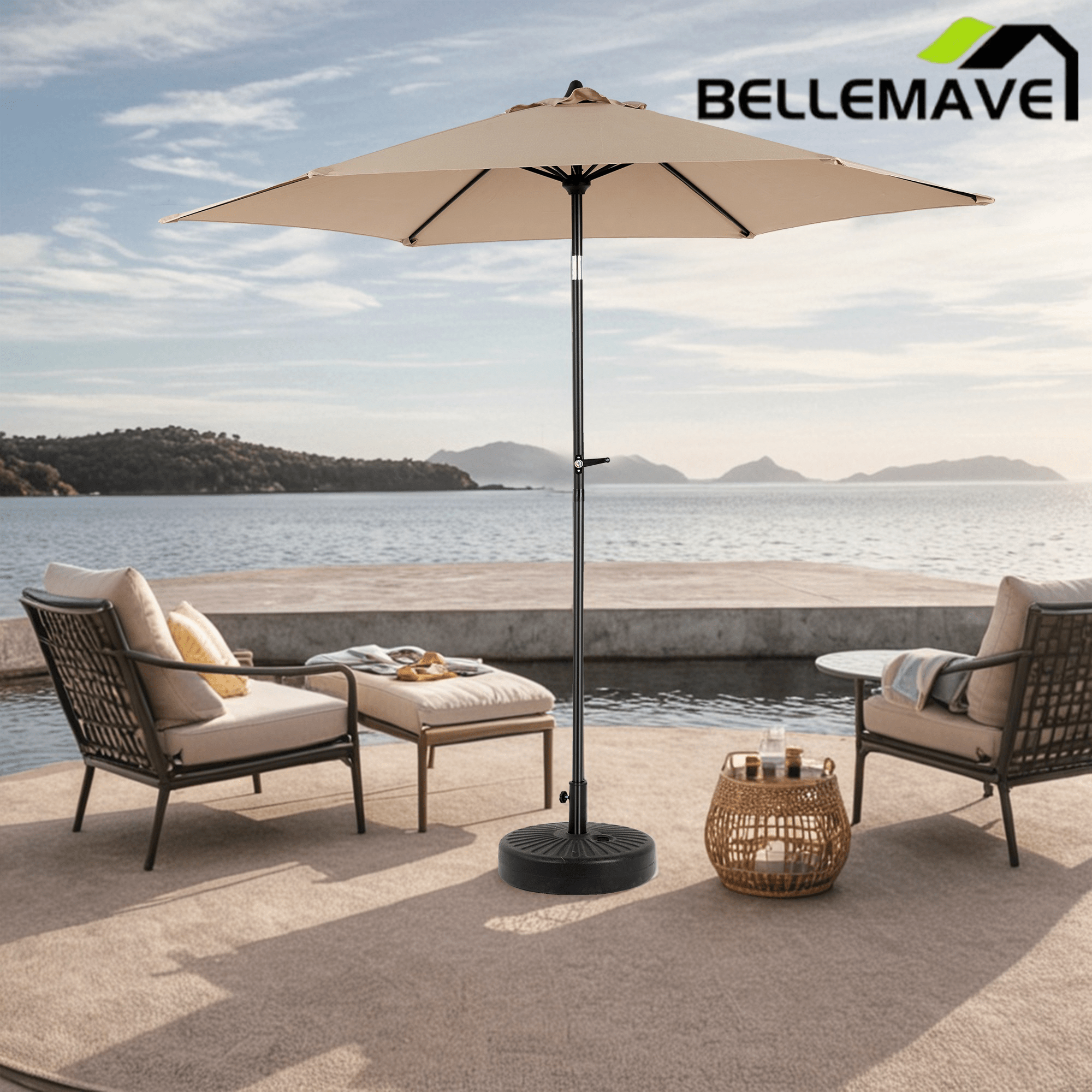 Bellemave® Double Sided Outdoor Umbrella Rectangular Large with Crank - Bellemave