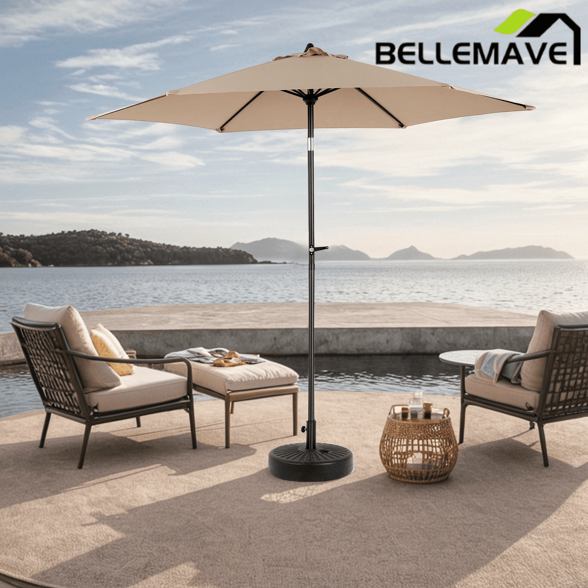 Bellemave® Double Sided Outdoor Umbrella Rectangular Large with Crank - Bellemave