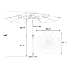 Bellemave® Double Sided Outdoor Umbrella Rectangular Large with Crank - Bellemave