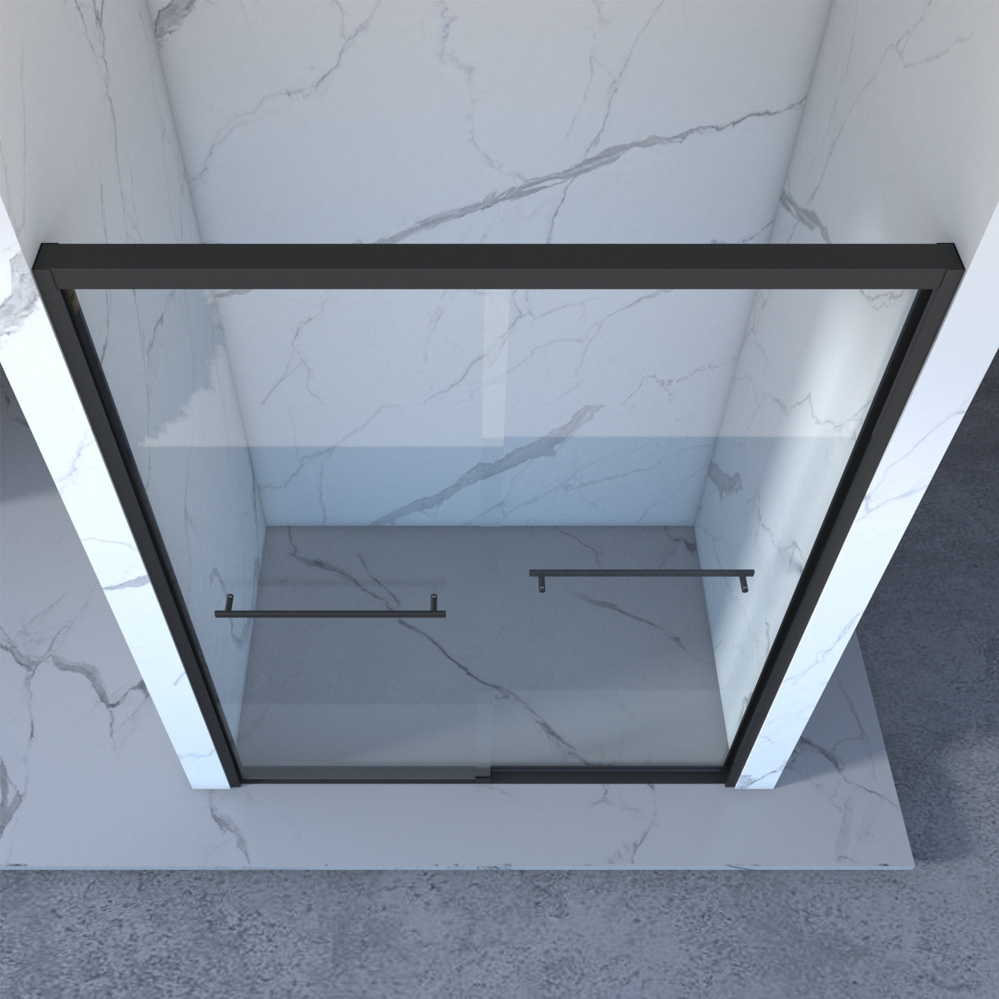 Bellemave® Double Sliding Glass Shower Doors for Walk in Shower, Bathroom Glass Doors Sliding - Bellemave
