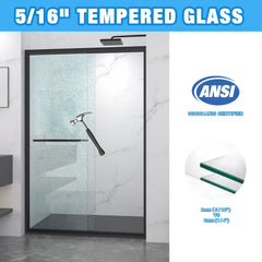Bellemave® Double Sliding Glass Shower Doors for Walk in Shower, Bathroom Glass Doors Sliding - Bellemave