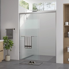 Bellemave® Double Sliding Glass Shower Doors for Walk in Shower, Bathroom Glass Doors Sliding - Bellemave