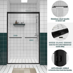 Bellemave® Double Sliding Glass Shower Doors for Walk in Shower, Bathroom Glass Doors Sliding - Bellemave