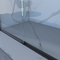 Bellemave® Double Sliding Glass Shower Doors for Walk in Shower, Bathroom Glass Doors Sliding - Bellemave