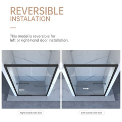Bellemave® Double Sliding Glass Shower Doors for Walk in Shower, Bathroom Glass Doors Sliding - Bellemave