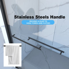 Bellemave® Double Sliding Glass Shower Doors for Walk in Shower, Bathroom Glass Doors Sliding - Bellemave