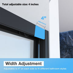 Bellemave® Double Sliding Glass Shower Doors for Walk in Shower, Bathroom Glass Doors Sliding - Bellemave