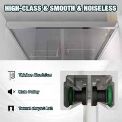 Bellemave® Double Sliding Glass Shower Doors for Walk in Shower, Bathroom Glass Doors Sliding - Bellemave