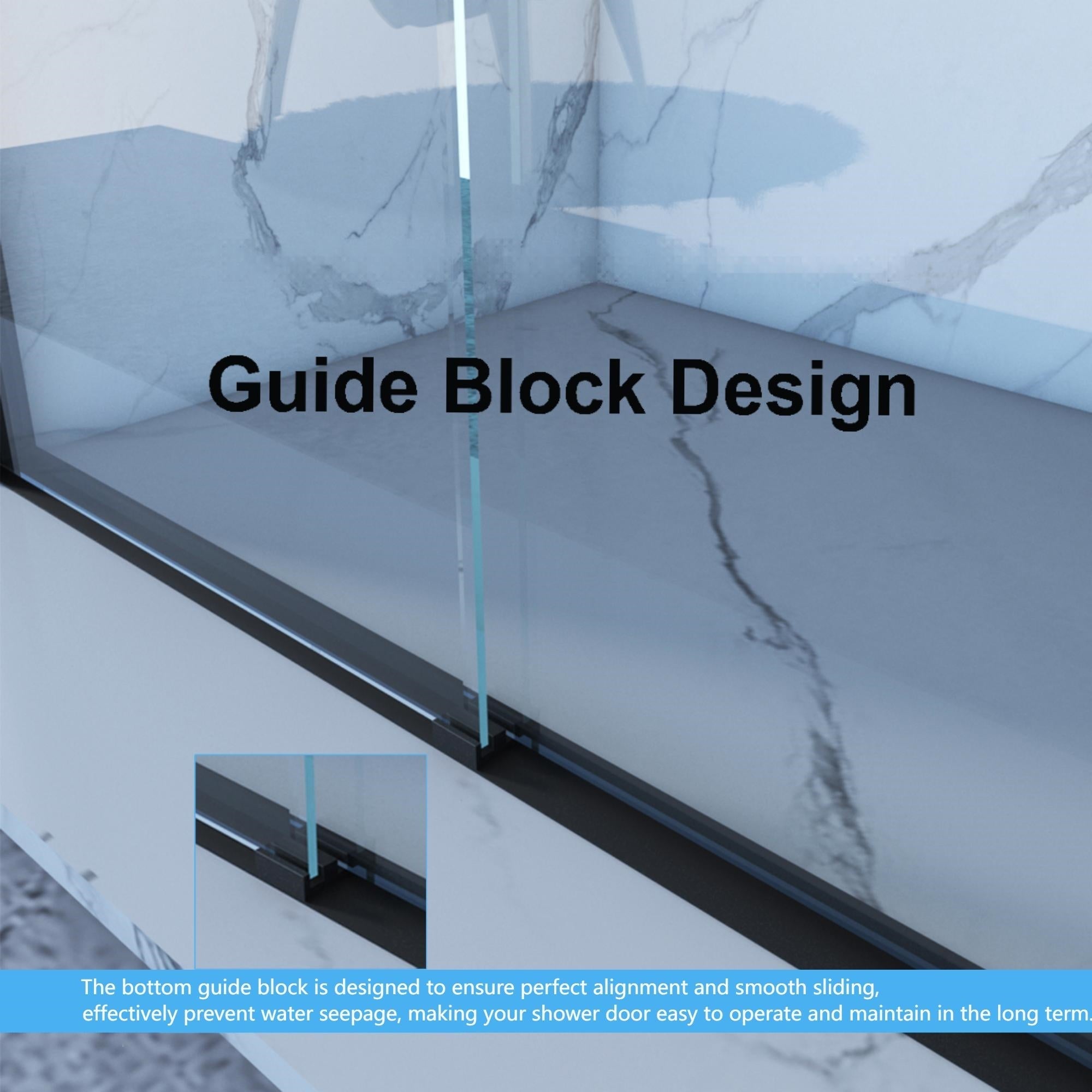 Bellemave® Double Sliding Glass Shower Doors for Walk in Shower, Bathroom Glass Doors Sliding - Bellemave