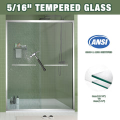 Bellemave® Double Sliding Glass Shower Doors for Walk in Shower, Bathroom Glass Doors Sliding - Bellemave