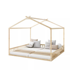House shaped twin floor bed bedroom design