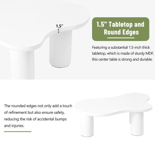 Bellemave® Easy Assembly Cloud Coffee Table with 3 Sturdy Legs - Bellemave