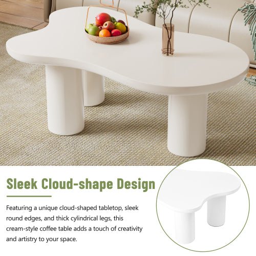 Bellemave® Easy Assembly Cloud Coffee Table with 3 Sturdy Legs - Bellemave
