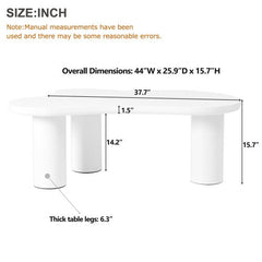 Bellemave® Easy Assembly Cloud Coffee Table with 3 Sturdy Legs - Bellemave