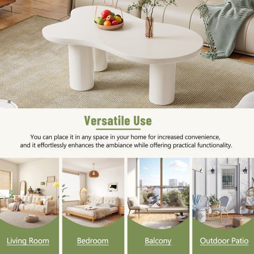 Bellemave® Easy Assembly Cloud Coffee Table with 3 Sturdy Legs - Bellemave
