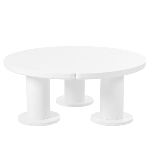 Bellemave® Easy Assembly Round Petal - Shaped Coffee Table with 3 Thick Legs and Sleek Round Edges - Bellemave