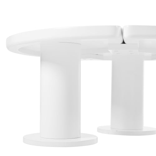 Bellemave® Easy Assembly Round Petal - Shaped Coffee Table with 3 Thick Legs and Sleek Round Edges - Bellemave