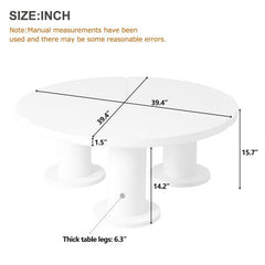Bellemave® Easy Assembly Round Petal - Shaped Coffee Table with 3 Thick Legs and Sleek Round Edges - Bellemave