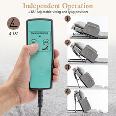 Bellemave® Electric Adjustable Bed Backrest with Safety Rails - 300 lbs Capacity, 4 - 68° Lift Range, Machine Washable Cover - Ideal for Elderly, Pregnancy, Patient Care & Mobility Assistance - Bellemave