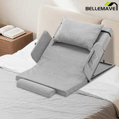 Bellemave® Electric Adjustable Bed Backrest with Safety Rails - 300 lbs Capacity, 4 - 68° Lift Range, Machine Washable Cover - Ideal for Elderly, Pregnancy, Patient Care & Mobility Assistance - Bellemave
