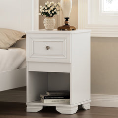 Bellemave® Elegant Design Nightstand with Metal Handle,Drawer and Open Shelf - Bellemave