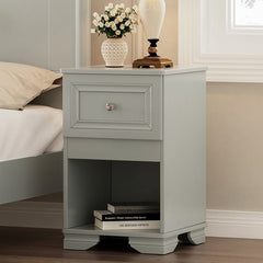 Bellemave® Elegant Design Nightstand with Metal Handle,Drawer and Open Shelf - Bellemave