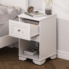 Bellemave® Elegant Design Nightstand with Metal Handle,Drawer and Open Shelf - Bellemave