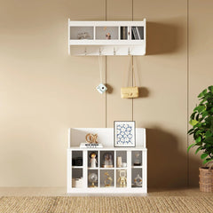Bellemave® Elegant Hall Tree with Wall Mounted Coat Rack, Shelves and 4 Hooks - Bellemave