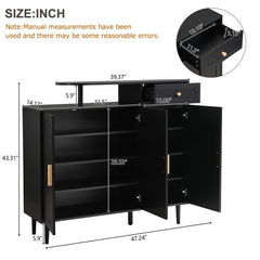 Bellemave® Elegant Shoe Cabinet with Adjustable Shelves and Solid Wood Legs - Bellemave
