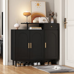 Bellemave® Elegant Shoe Cabinet with Adjustable Shelves and Solid Wood Legs - Bellemave