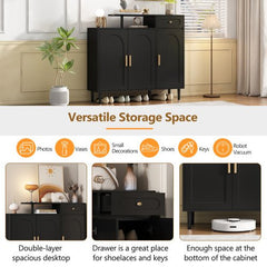 Bellemave® Elegant Shoe Cabinet with Adjustable Shelves and Solid Wood Legs - Bellemave