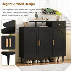 Bellemave® Elegant Shoe Cabinet with Adjustable Shelves and Solid Wood Legs - Bellemave