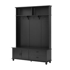 Bellemave® Entryway Cabinet with Widen Mudroom Bench ，Black，sit and change shoes，Everyone - Bellemave