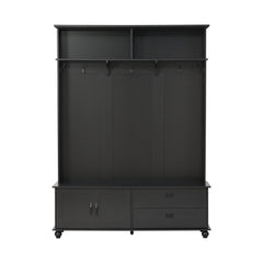 Bellemave® Entryway Cabinet with Widen Mudroom Bench ，Black，sit and change shoes，Everyone - Bellemave