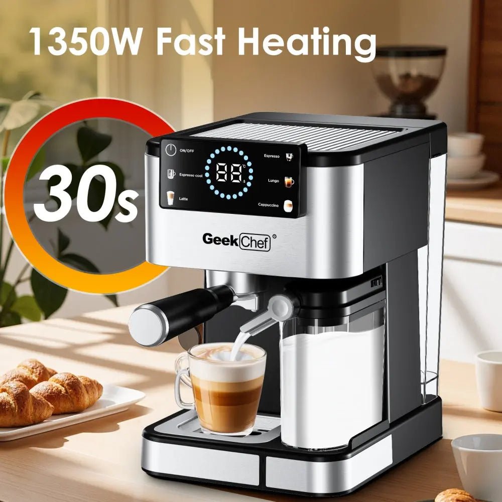 Bellemave® Espresso Coffee Maker for Home - 20 Bar Coffee Maker with Automatic Milk Frother,TouchScreen,ESE POD & Instant Heating - Bellemave