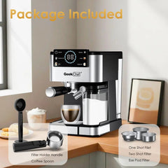 Bellemave® Espresso Coffee Maker for Home - 20 Bar Coffee Maker with Automatic Milk Frother,TouchScreen,ESE POD & Instant Heating - Bellemave