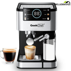 Bellemave® Espresso Coffee Maker for Home - 20 Bar Coffee Maker with Automatic Milk Frother,TouchScreen,ESE POD & Instant Heating - Bellemave