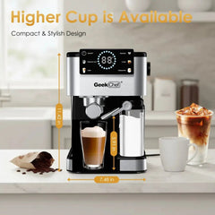 Bellemave® Espresso Coffee Maker for Home - 20 Bar Coffee Maker with Automatic Milk Frother,TouchScreen,ESE POD & Instant Heating - Bellemave