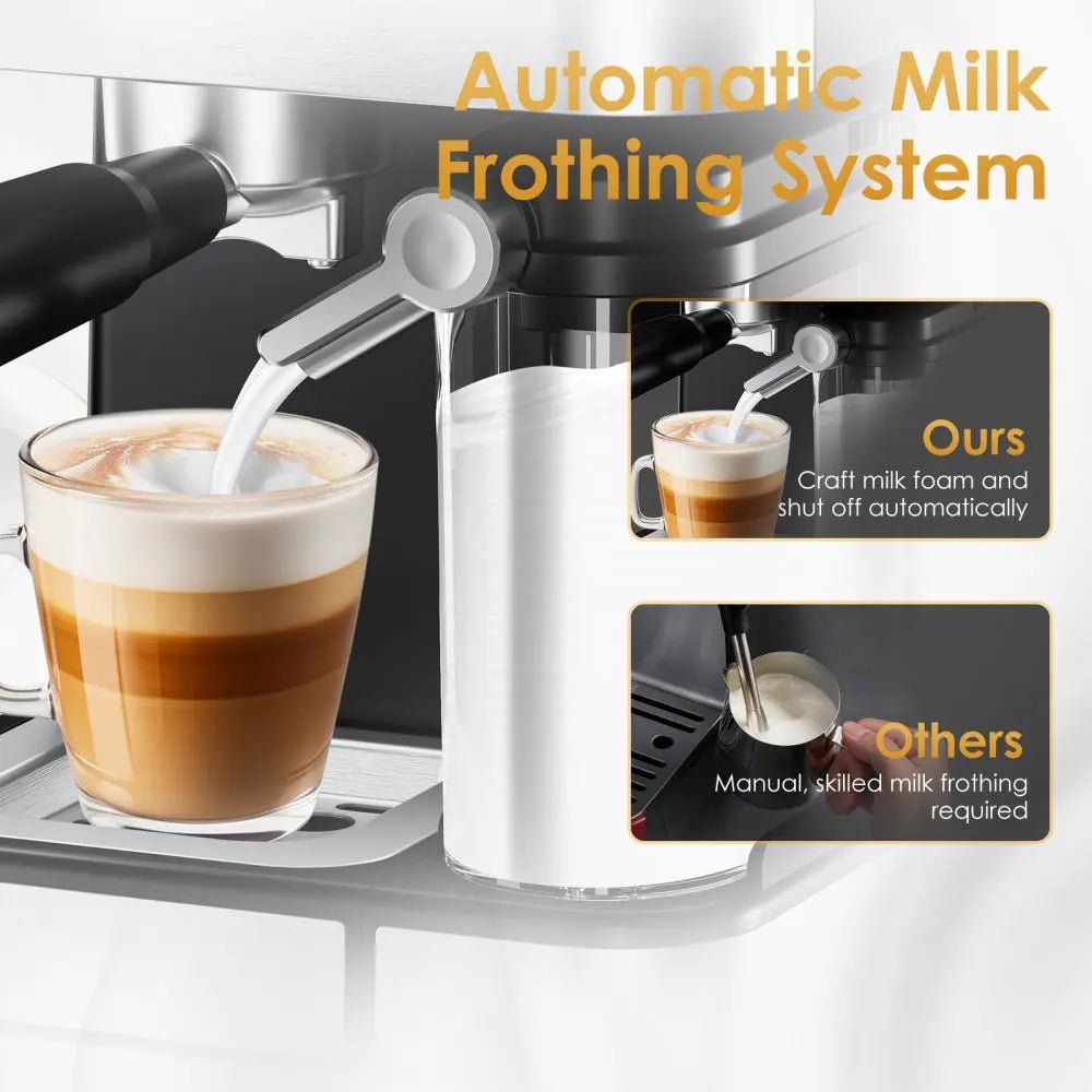 Bellemave® Espresso Coffee Maker for Home - 20 Bar Coffee Maker with Automatic Milk Frother,TouchScreen,ESE POD & Instant Heating - Bellemave