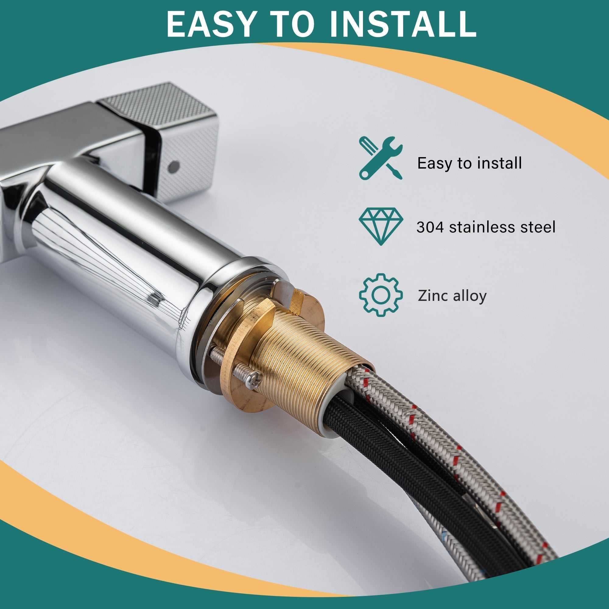 Bellemave® Extendable Bathroom Faucet, Kitchen and Sink Mixer Tap, Modern Faucet with Soap Holder - Bellemave